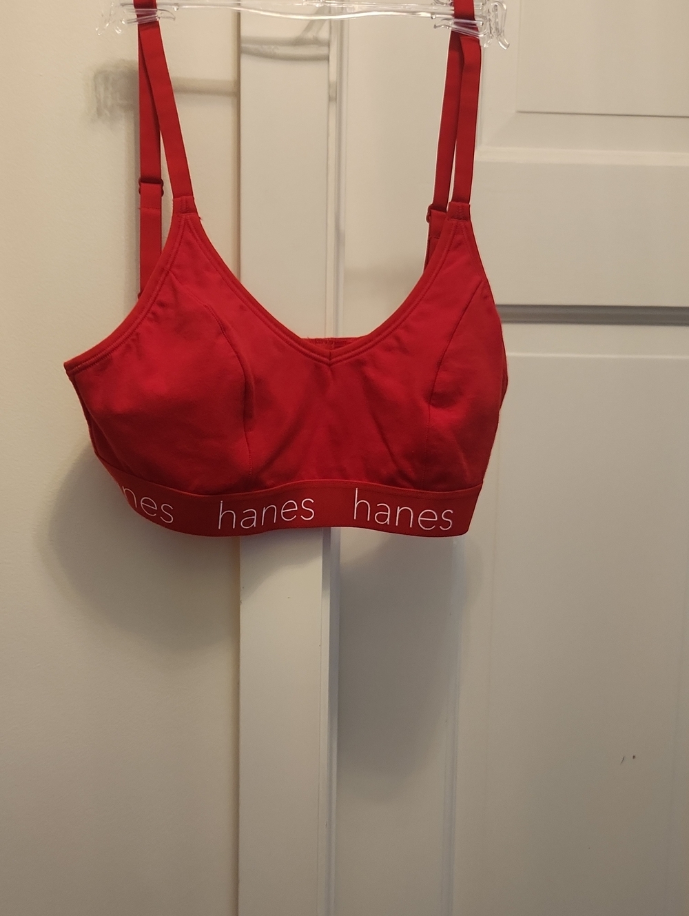 NEW.  HANES RED BRALETTE. 95% COTTON & 5% SPANDEX.  VERY SOFT.  NWOT SIZE MEDIUM